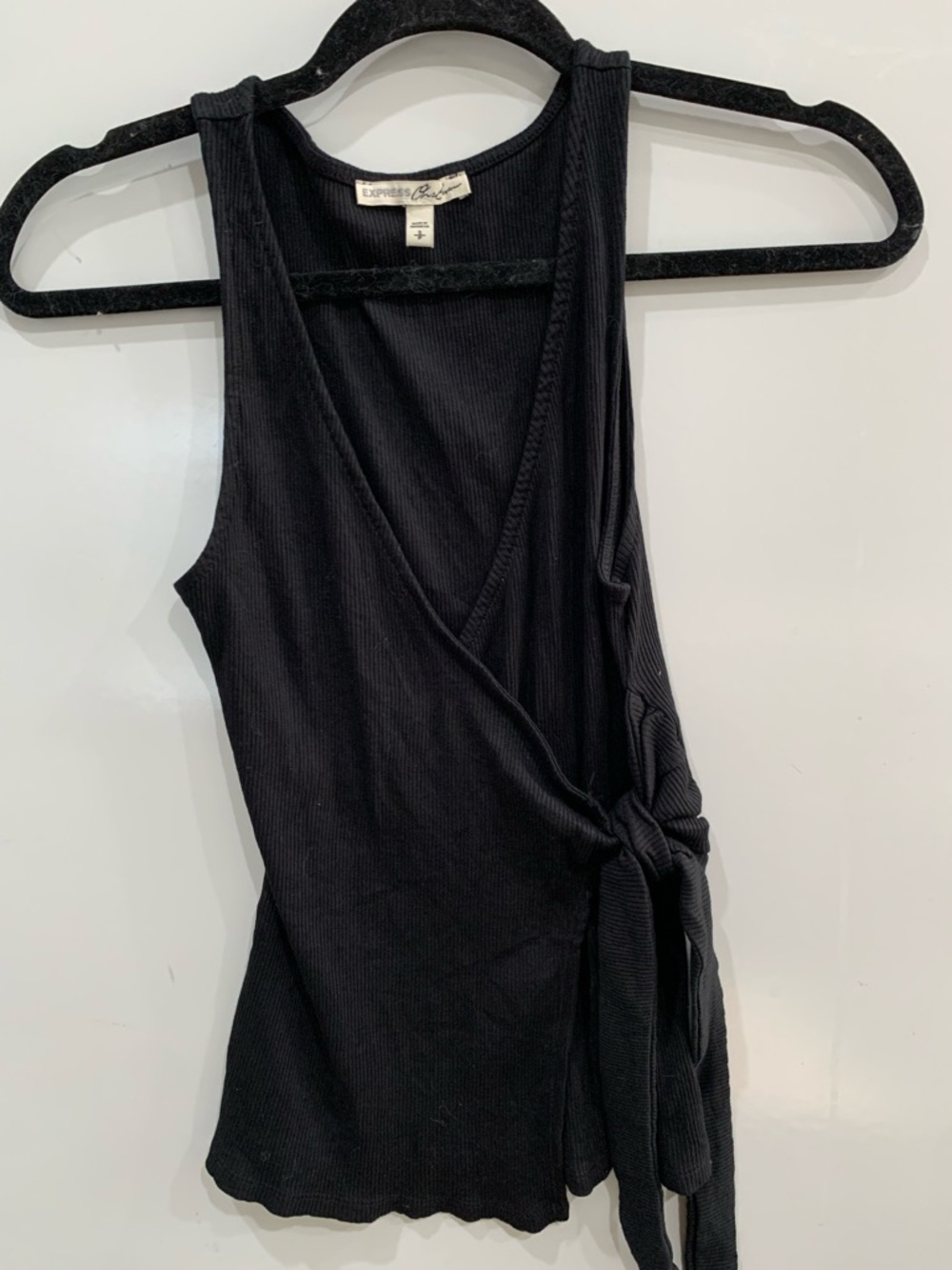 Express Black Ribbed Side-Tie Tank size S stretchy